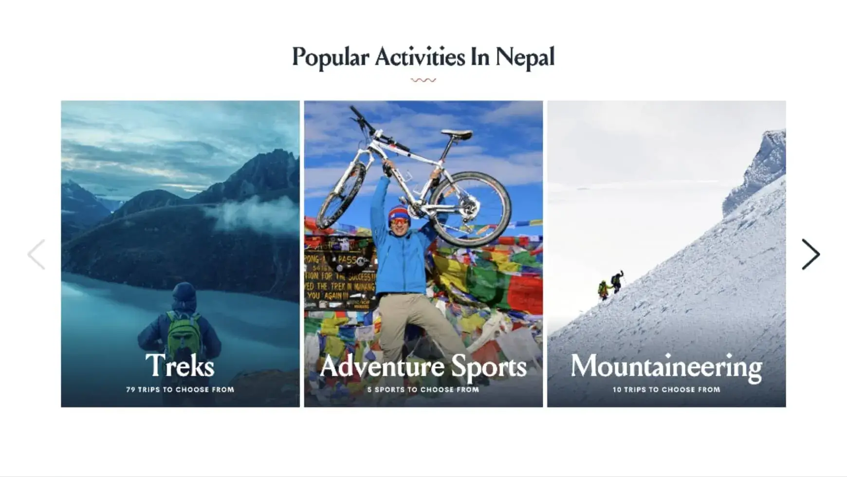 Discovery World Trekking trip page on a phone